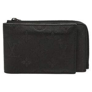 LOUIS VUITTON Monogram Shadow Hybrid Wallet Black M81526 LV Auth BA1929